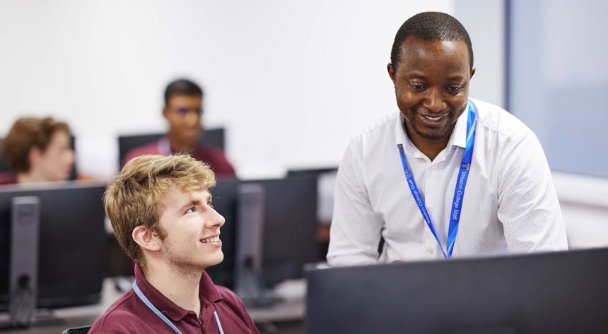 Young people in class room